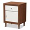 Baxton Studio Harlow Mid-century White and Walnut 1-drawer and 1-door Nightstand 121-6783 - alternate 3